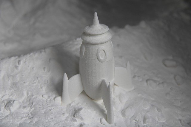 fusée imprimée grâce à l'impression 3D.